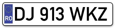 Placuta inmatriculare numar auto  DJ-913-WKZ, DJ 913 WKZ, DJ913WKZ