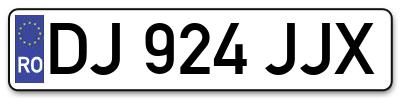 Placuta inmatriculare numar auto  DJ-924-JJX, DJ 924 JJX, DJ924JJX