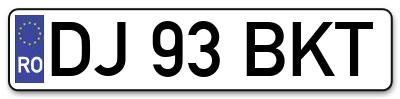 Placuta inmatriculare numar auto  DJ-93-BKT, DJ 93 BKT, DJ93BKT