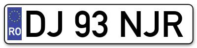 Placuta inmatriculare numar auto  DJ-93-NJR, DJ 93 NJR, DJ93NJR