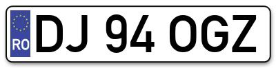 Placuta inmatriculare numar auto  DJ-94-OGZ, DJ 94 OGZ, DJ94OGZ
