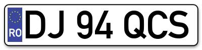 Placuta inmatriculare numar auto  DJ-94-QCS, DJ 94 QCS, DJ94QCS