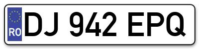 Placuta inmatriculare numar auto  DJ-942-EPQ, DJ 942 EPQ, DJ942EPQ