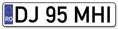 Placuta inmatriculare numar auto  DJ-95-MHI, DJ 95 MHI, DJ95MHI