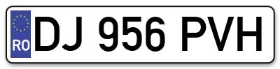 Placuta inmatriculare numar auto  DJ-956-PVH, DJ 956 PVH, DJ956PVH