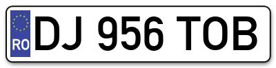Placuta inmatriculare numar auto  DJ-956-TOB, DJ 956 TOB, DJ956TOB