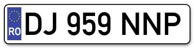 Placuta inmatriculare numar auto  DJ-959-NNP, DJ 959 NNP, DJ959NNP