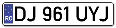 Placuta inmatriculare numar auto  DJ-961-UYJ, DJ 961 UYJ, DJ961UYJ