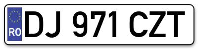 Placuta inmatriculare numar auto  DJ-971-CZT, DJ 971 CZT, DJ971CZT