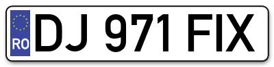 Placuta inmatriculare numar auto  DJ-971-FIX, DJ 971 FIX, DJ971FIX