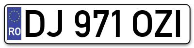 Placuta inmatriculare numar auto  DJ-971-OZI, DJ 971 OZI, DJ971OZI