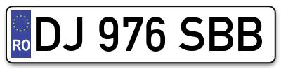 Placuta inmatriculare numar auto  DJ-976-SBB, DJ 976 SBB, DJ976SBB