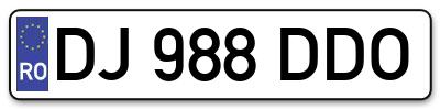 Placuta inmatriculare numar auto  DJ-988-DDO, DJ 988 DDO, DJ988DDO