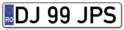 Placuta inmatriculare numar auto  DJ-99-JPS, DJ 99 JPS, DJ99JPS