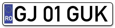 Placuta inmatriculare numar auto  GJ-01-GUK, GJ 01 GUK, GJ01GUK