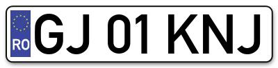 Placuta inmatriculare numar auto  GJ-01-KNJ, GJ 01 KNJ, GJ01KNJ