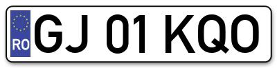 Placuta inmatriculare numar auto  GJ-01-KQO, GJ 01 KQO, GJ01KQO