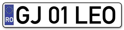 Placuta inmatriculare numar auto  GJ-01-LEO, GJ 01 LEO, GJ01LEO