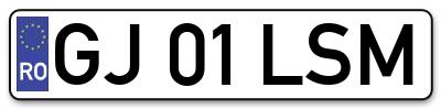 Placuta inmatriculare numar auto  GJ-01-LSM, GJ 01 LSM, GJ01LSM
