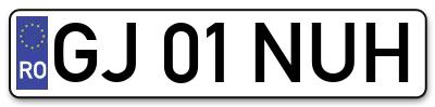 Placuta inmatriculare numar auto  GJ-01-NUH, GJ 01 NUH, GJ01NUH