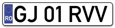 Placuta inmatriculare numar auto  GJ-01-RVV, GJ 01 RVV, GJ01RVV