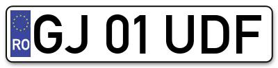 Placuta inmatriculare numar auto  GJ-01-UDF, GJ 01 UDF, GJ01UDF
