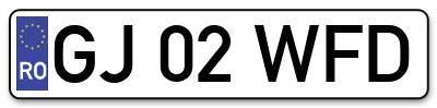 Placuta inmatriculare numar auto  GJ-02-WFD, GJ 02 WFD, GJ02WFD