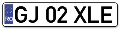 Placuta inmatriculare numar auto  GJ-02-XLE, GJ 02 XLE, GJ02XLE