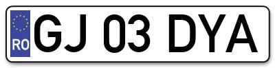 Placuta inmatriculare numar auto  GJ-03-DYA, GJ 03 DYA, GJ03DYA