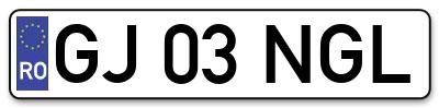 Placuta inmatriculare numar auto  GJ-03-NGL, GJ 03 NGL, GJ03NGL
