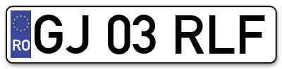 Placuta inmatriculare numar auto  GJ-03-RLF, GJ 03 RLF, GJ03RLF