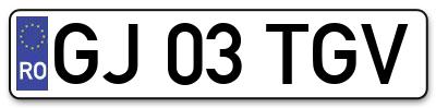 Placuta inmatriculare numar auto  GJ-03-TGV, GJ 03 TGV, GJ03TGV
