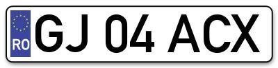 Placuta inmatriculare numar auto  GJ-04-ACX, GJ 04 ACX, GJ04ACX