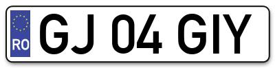 Placuta inmatriculare numar auto  GJ-04-GIY, GJ 04 GIY, GJ04GIY