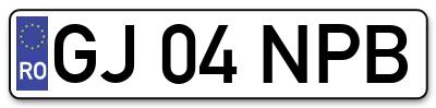 Placuta inmatriculare numar auto  GJ-04-NPB, GJ 04 NPB, GJ04NPB