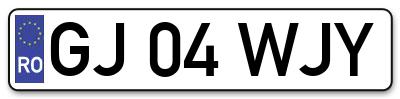 Placuta inmatriculare numar auto  GJ-04-WJY, GJ 04 WJY, GJ04WJY