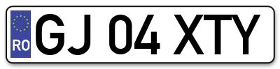 Placuta inmatriculare numar auto  GJ-04-XTY, GJ 04 XTY, GJ04XTY