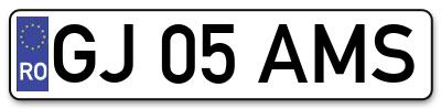 Placuta inmatriculare numar auto  GJ-05-AMS, GJ 05 AMS, GJ05AMS