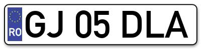 Placuta inmatriculare numar auto  GJ-05-DLA, GJ 05 DLA, GJ05DLA