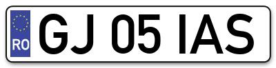 Placuta inmatriculare numar auto  GJ-05-IAS, GJ 05 IAS, GJ05IAS