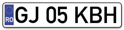 Placuta inmatriculare numar auto  GJ-05-KBH, GJ 05 KBH, GJ05KBH