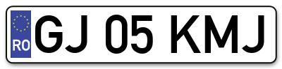 Placuta inmatriculare numar auto  GJ-05-KMJ, GJ 05 KMJ, GJ05KMJ