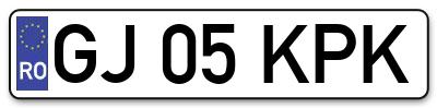 Placuta inmatriculare numar auto  GJ-05-KPK, GJ 05 KPK, GJ05KPK