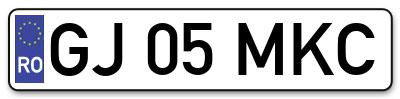 Placuta inmatriculare numar auto  GJ-05-MKC, GJ 05 MKC, GJ05MKC