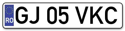 Placuta inmatriculare numar auto  GJ-05-VKC, GJ 05 VKC, GJ05VKC