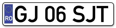 Placuta inmatriculare numar auto  GJ-06-SJT, GJ 06 SJT, GJ06SJT