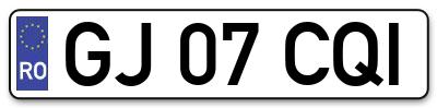 Placuta inmatriculare numar auto  GJ-07-CQI, GJ 07 CQI, GJ07CQI