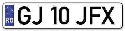 Placuta inmatriculare numar auto  GJ-10-JFX, GJ 10 JFX, GJ10JFX