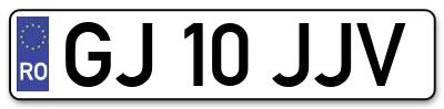 Placuta inmatriculare numar auto  GJ-10-JJV, GJ 10 JJV, GJ10JJV