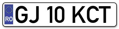 Placuta inmatriculare numar auto  GJ-10-KCT, GJ 10 KCT, GJ10KCT